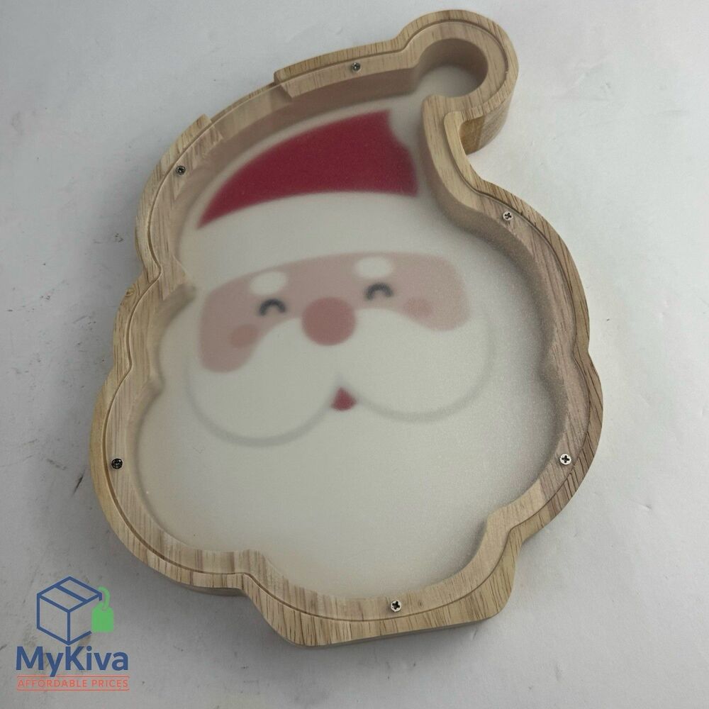 Santa Face Wooden Light Box Christmas Decoration Home Office Holiday Decor
